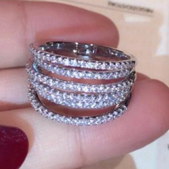 NEW 6.4 CT 925 STERLING SILVER DIAMOND RING, CUTE RING, SHINY RING. - Picture 3 of 7